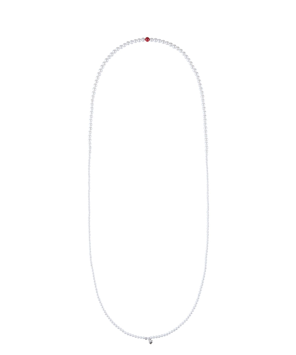 [i-ac21-008]White Pearl Double Necklace